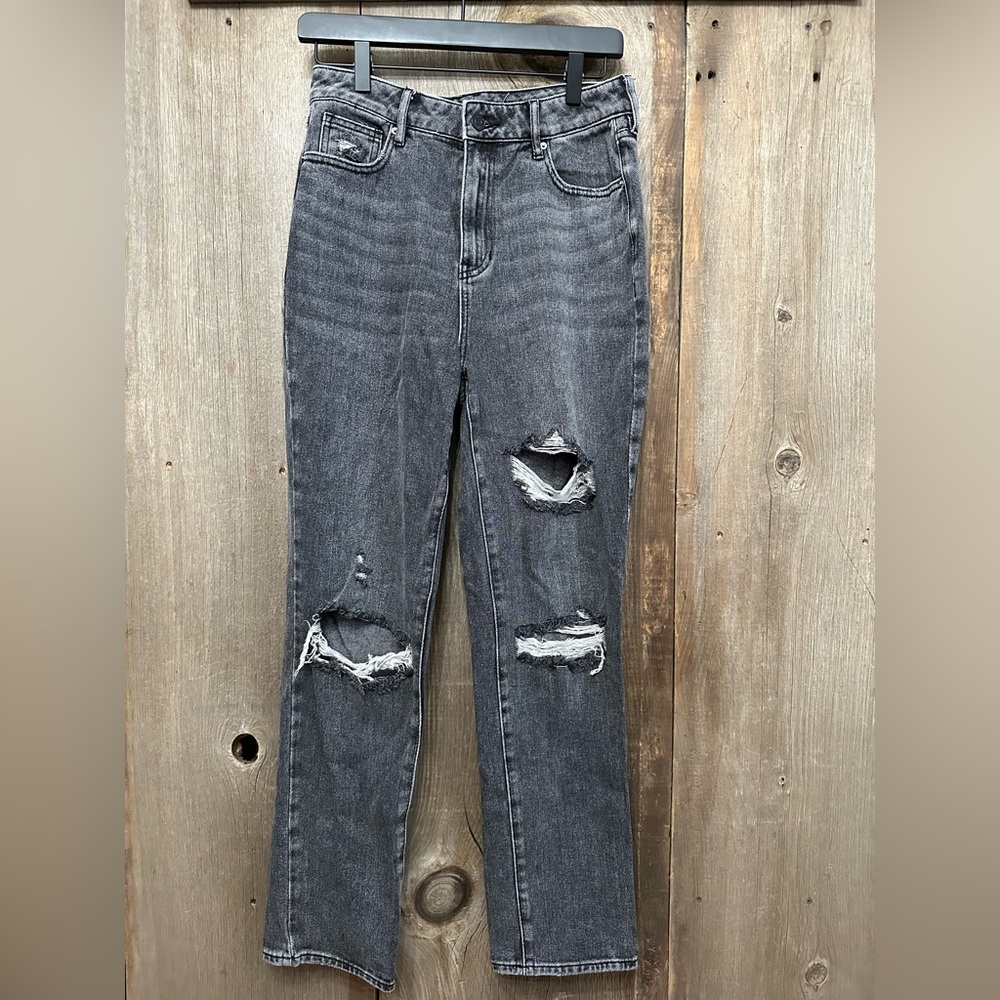 PacSun High Rise Ripped Mom Jeans in Faded Black Size 28